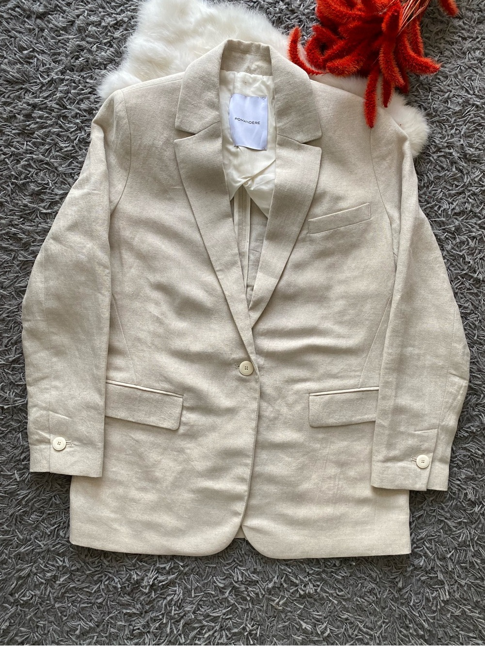 Pomandère Linen & Cotton Blend Blazer